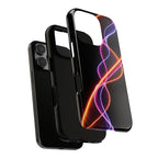 Coque de téléphone vibrante avec motif lumineux abstrait, coque artistique, accessoire technologique moderne, cadeau pour les passionnés de technologie, coque de téléphone personnalisée