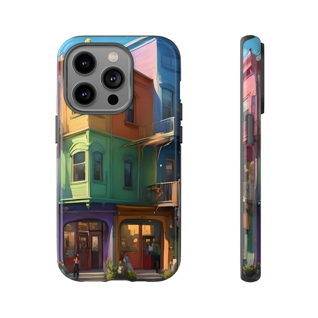 Impression d'art urbain coloré, étui pour téléphone