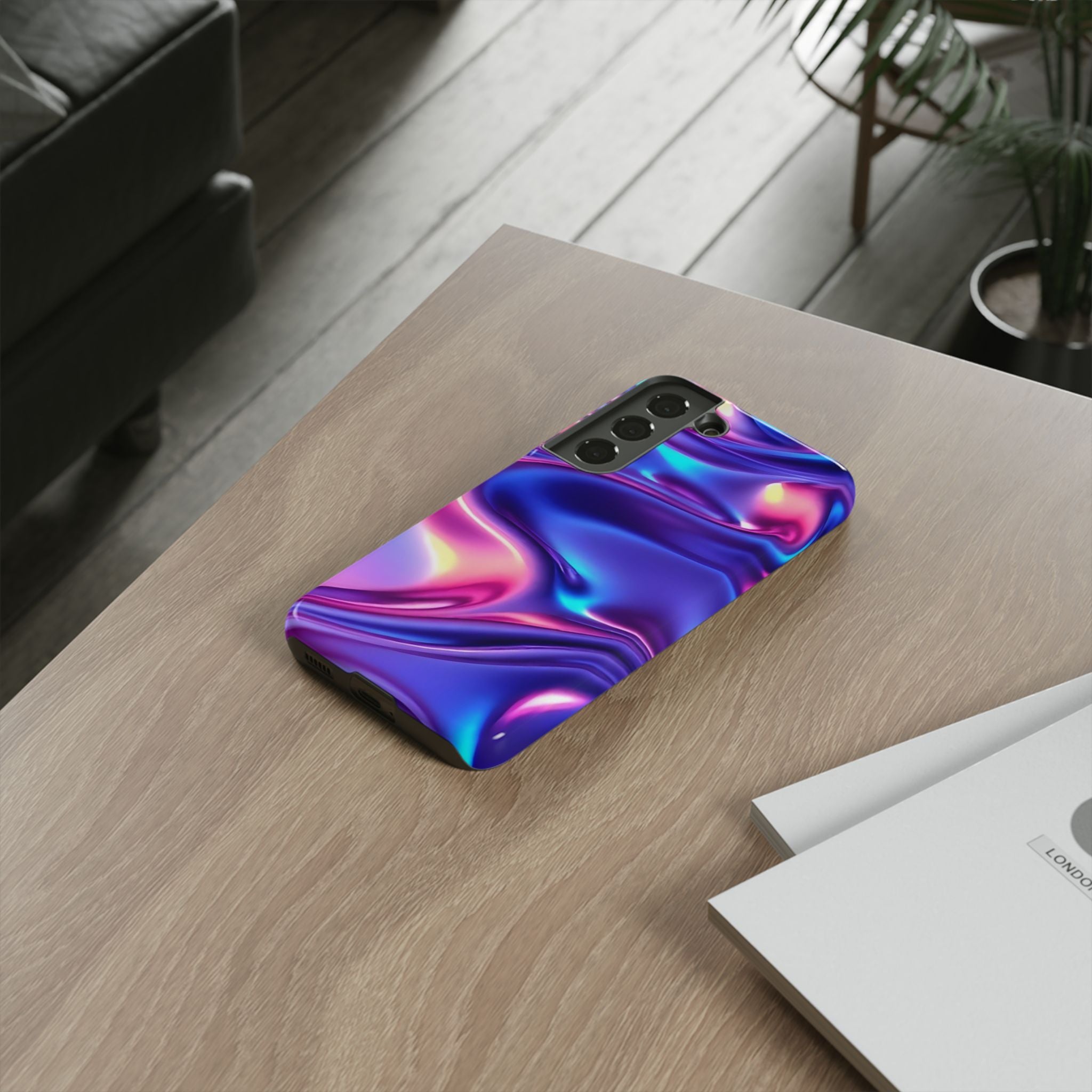 Vibrant Phone Case with Colorful Wave Design, Tough Phone Cover, Stylish Smartphone Case, Unique Gift for Her, Phone Accessories