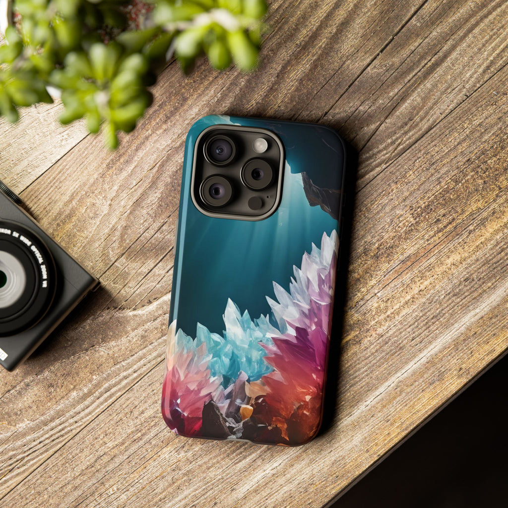 Colorful Crystal Cave Light Beam, Phone Case