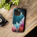 Faisceau lumineux coloré de la grotte de cristal, étui de téléphone