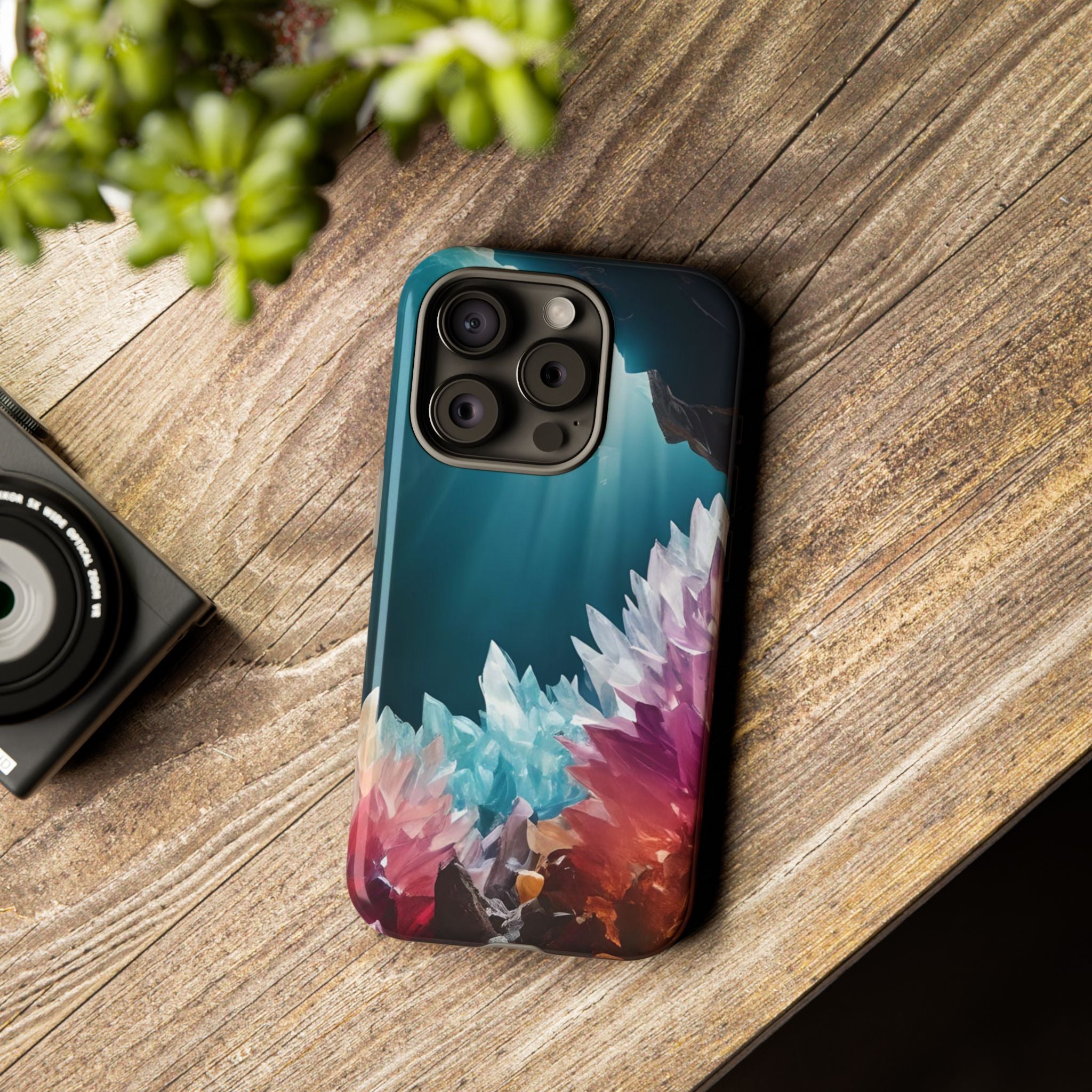 Colorful Crystal Cave Light Beam, Phone Case