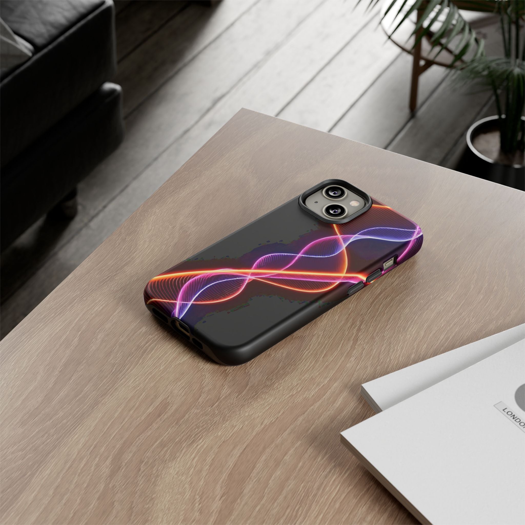 Vibrant Phone Case with Abstract Light Design, Artistic Phone Cover, Modern Tech Accessory, Gift for Tech Lovers, Personalized Phone Case