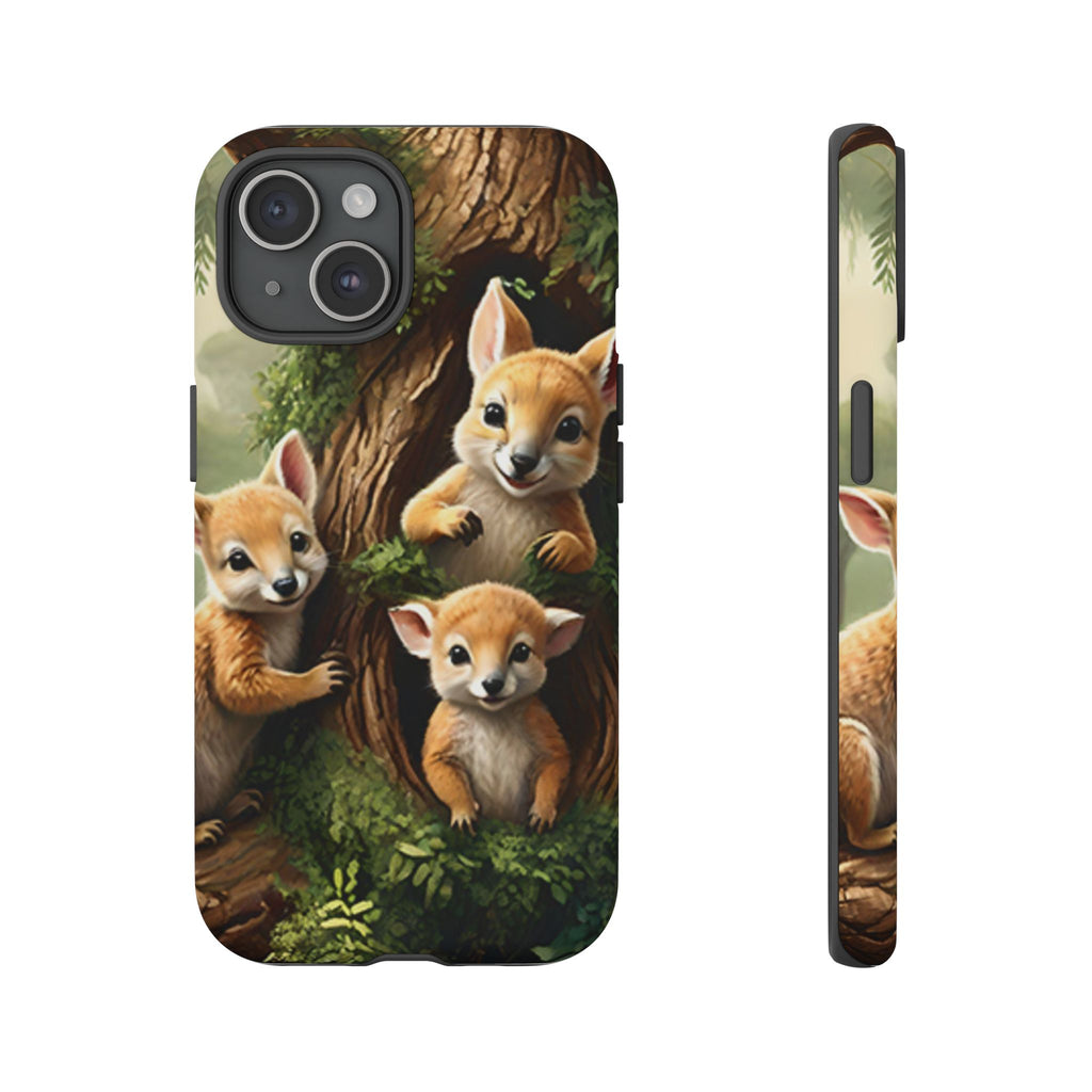 Étui de téléphone à imprimé bébé animal des bois