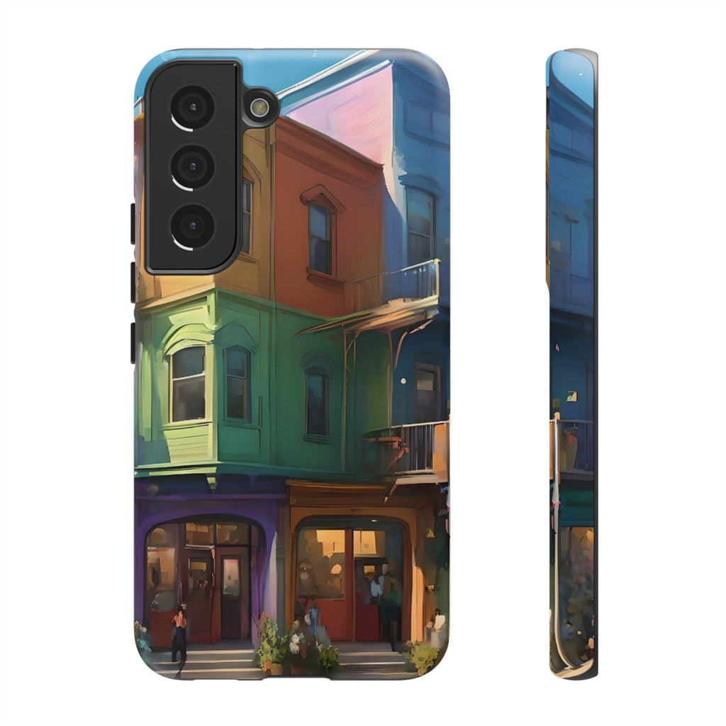 Impression d'art urbain coloré, étui pour téléphone