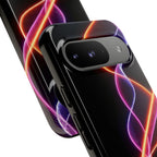 Coque de téléphone vibrante avec motif lumineux abstrait, coque artistique, accessoire technologique moderne, cadeau pour les passionnés de technologie, coque de téléphone personnalisée