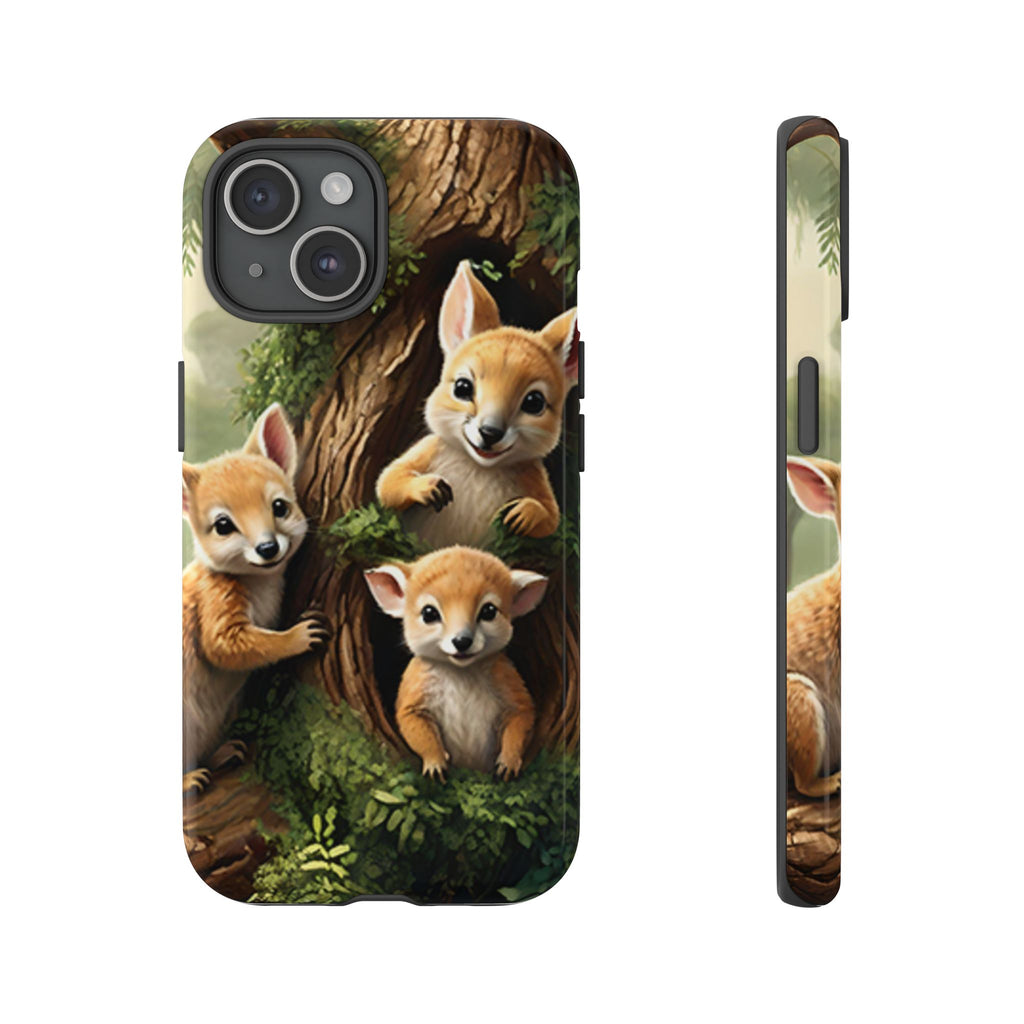 Étui de téléphone à imprimé bébé animal des bois