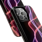 Neon Light Wave Abstract Glow, Phone Case