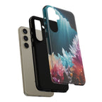 Faisceau lumineux coloré de la grotte de cristal, étui de téléphone