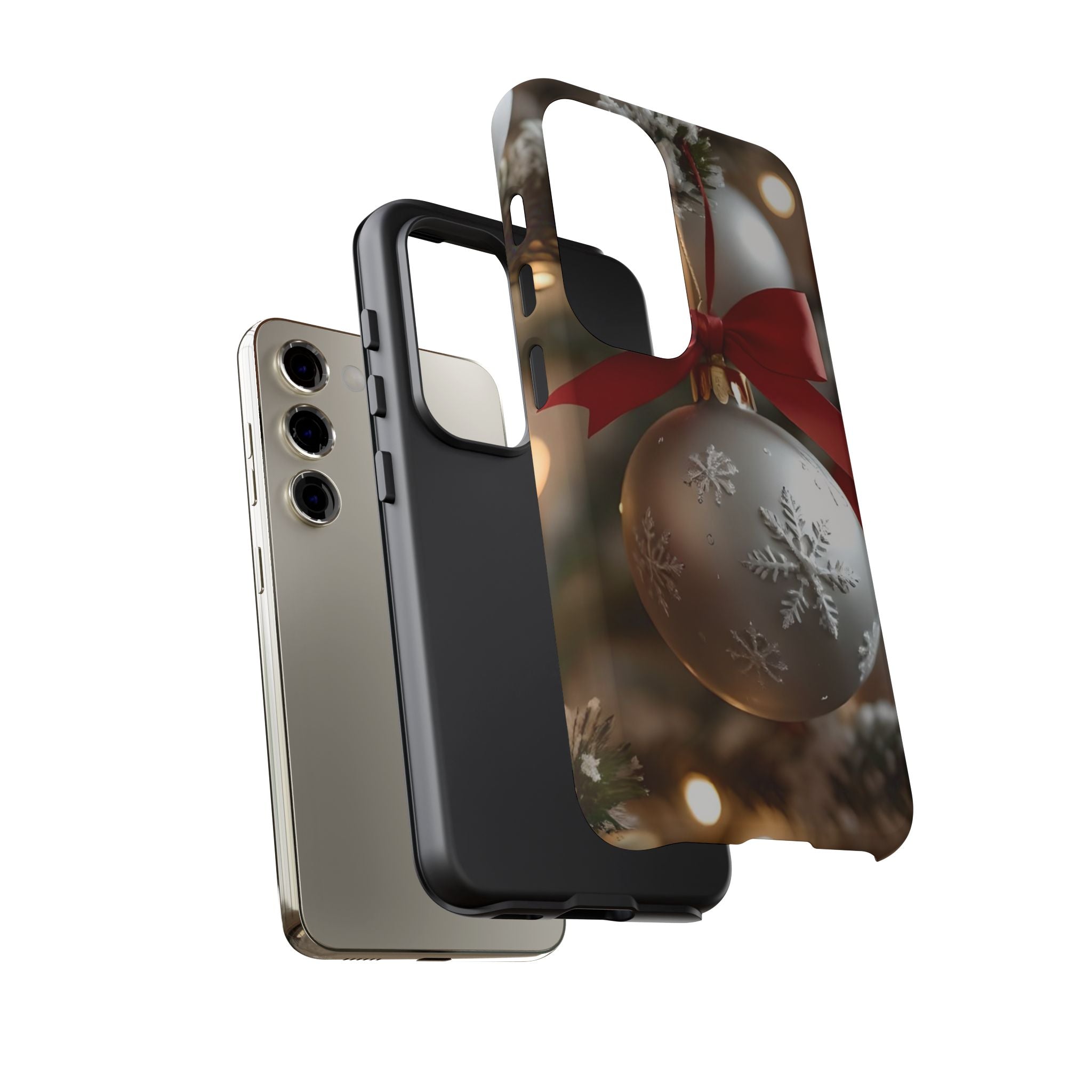 Christmas Phone Case with Seasonal Ornament Design
