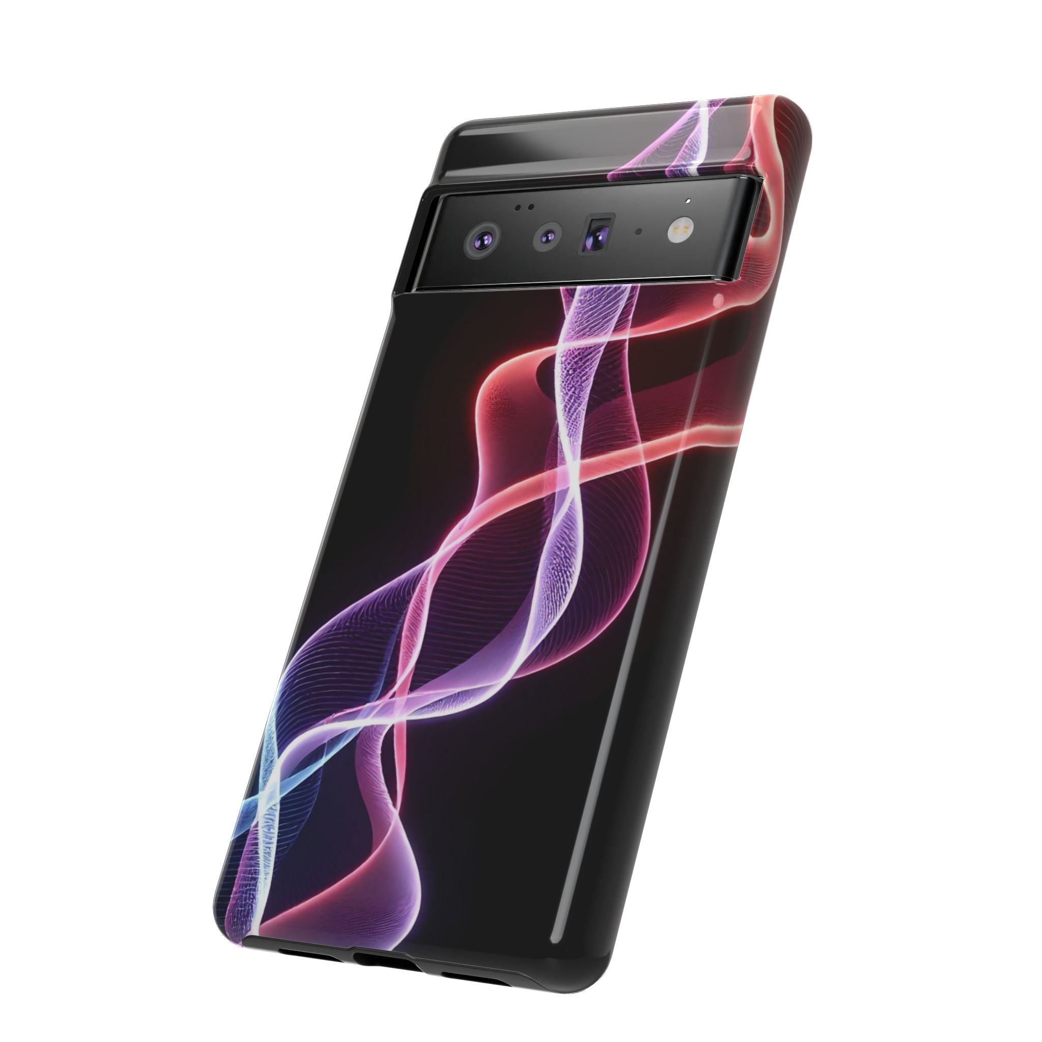 Neon Light Wave Abstract Glow, Phone Case