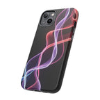 Neon Light Wave Abstract Glow, Phone Case