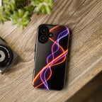 Coque de téléphone vibrante avec motif lumineux abstrait, coque artistique, accessoire technologique moderne, cadeau pour les passionnés de technologie, coque de téléphone personnalisée