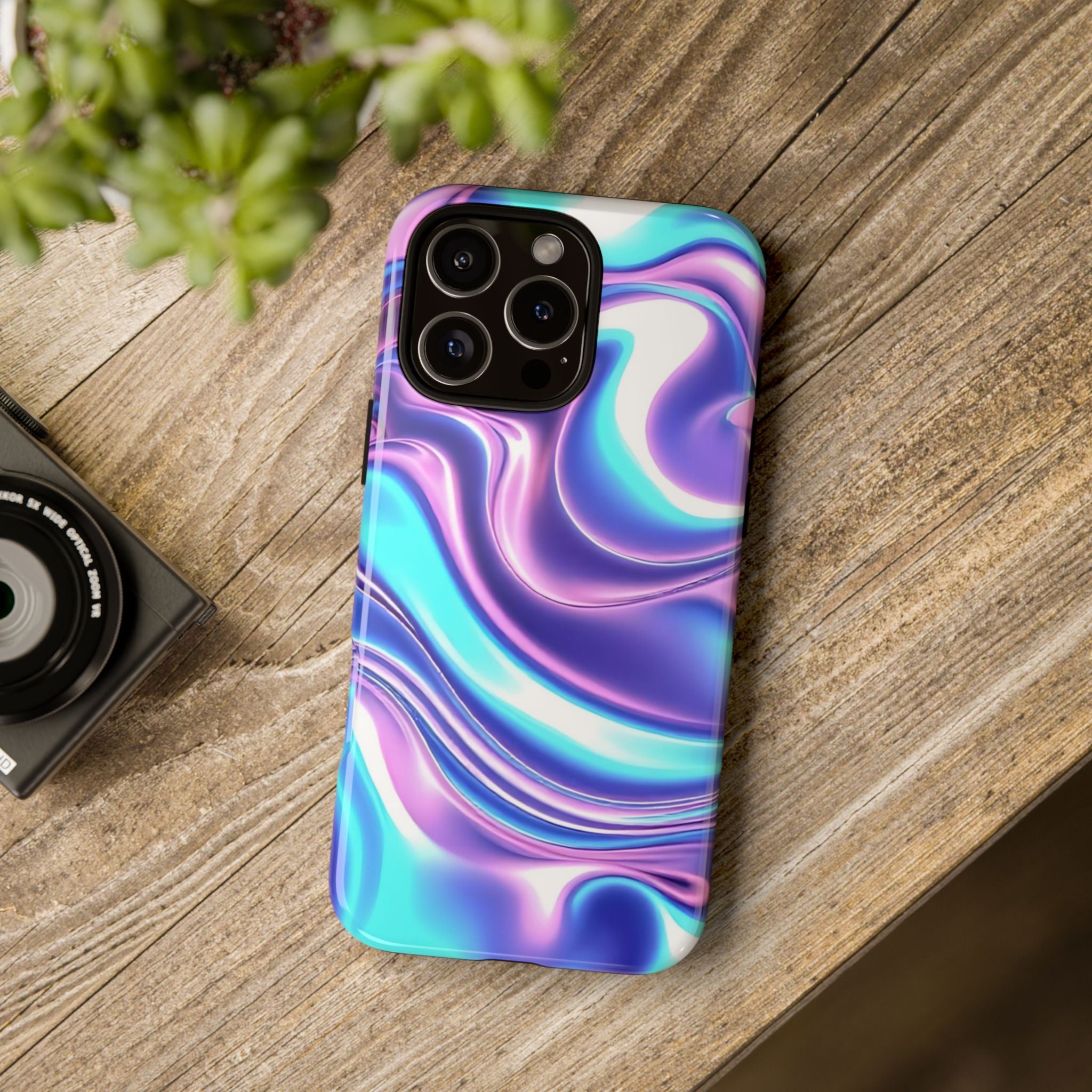 Colorful Phone Case, Tough Case, Swirl Design Phone Cover, Vibrant Phone Accessory, Gift for Her, Trendy Mobile Protection