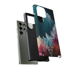 Faisceau lumineux coloré de la grotte de cristal, étui de téléphone