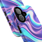 Coque de téléphone colorée, résistante, motif tourbillonnant, accessoire de téléphone dynamique, cadeau pour elle, protection mobile tendance