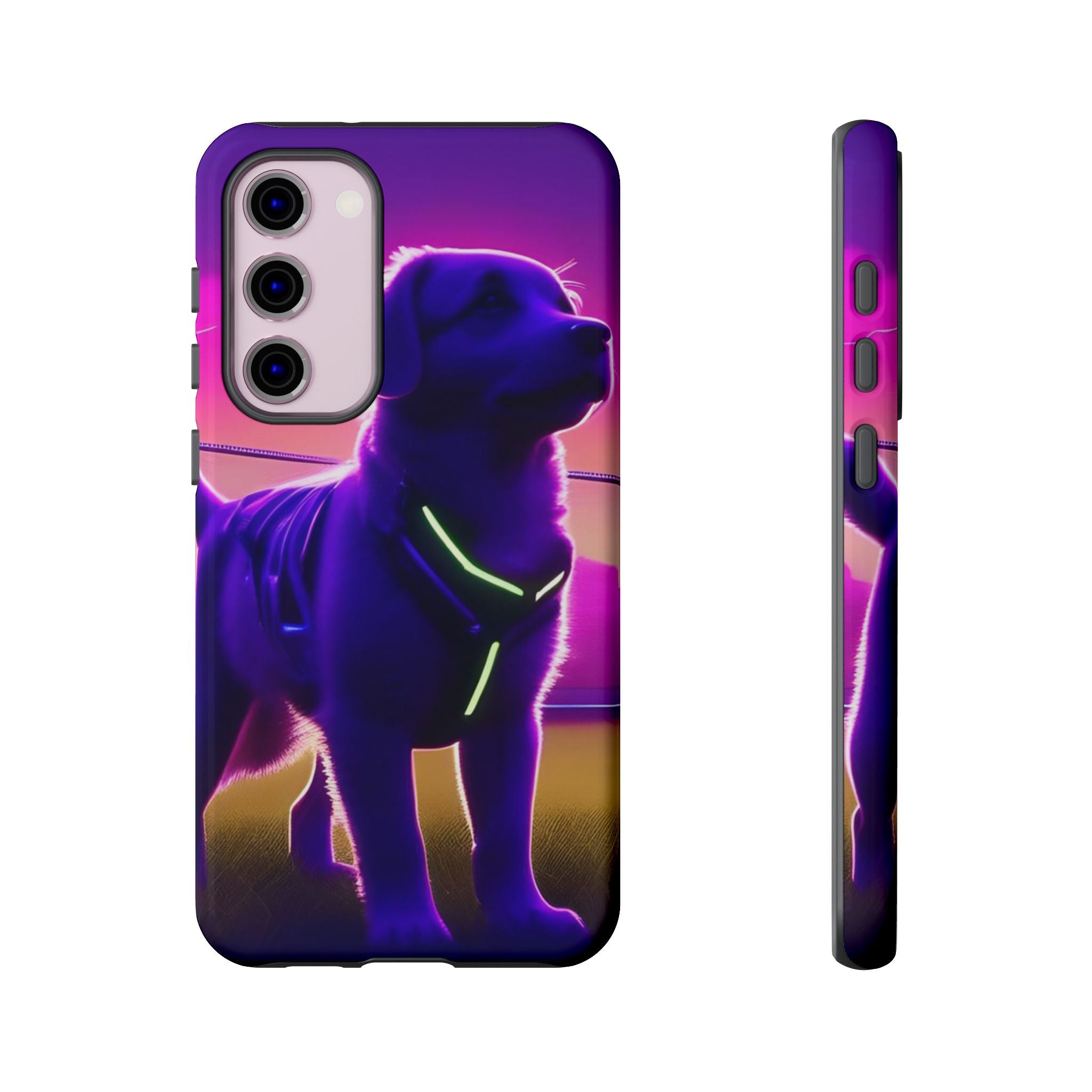 Vibrant Neon-Style Dog, Phone Case
