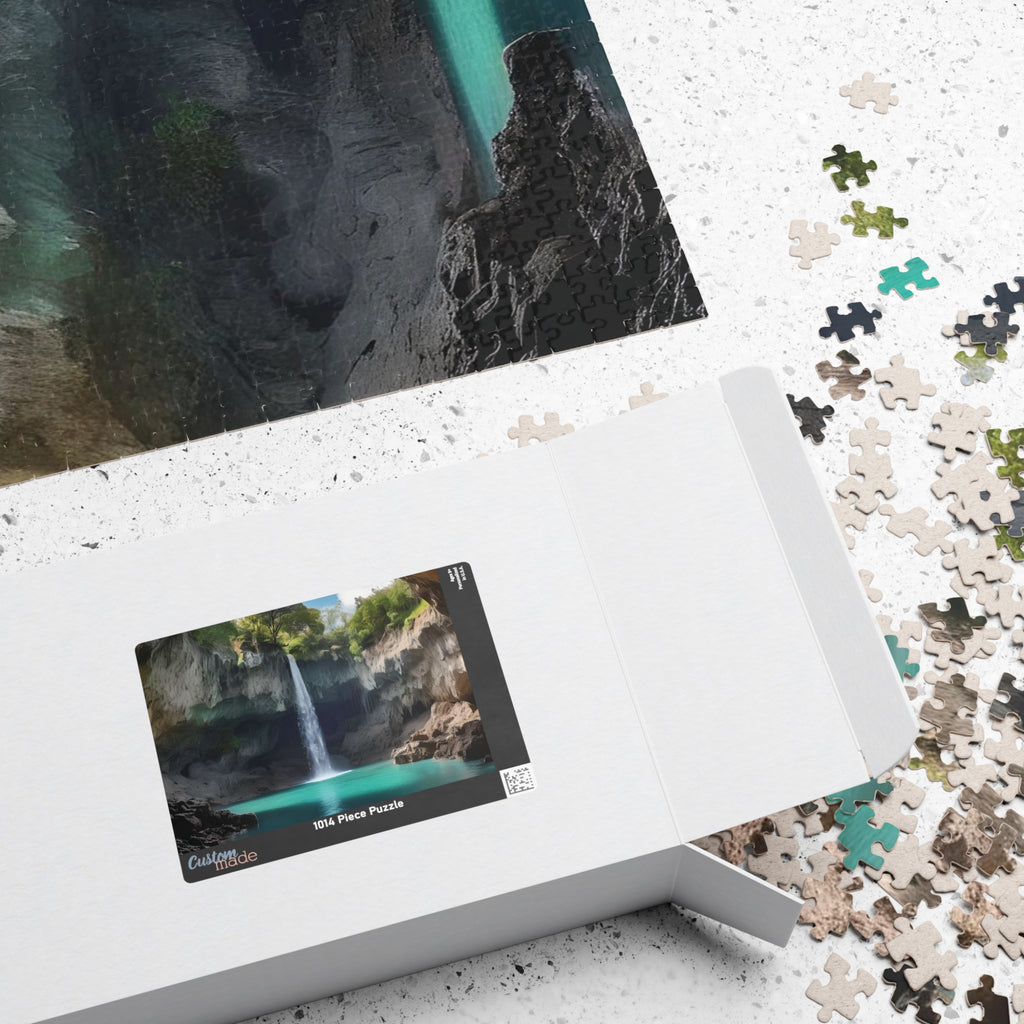 Scenic Tropical Waterfall Paradise, Jigsaw Puzzle