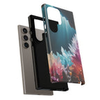 Faisceau lumineux coloré de la grotte de cristal, étui de téléphone