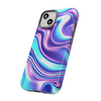 Coque de téléphone colorée, résistante, motif tourbillonnant, accessoire de téléphone dynamique, cadeau pour elle, protection mobile tendance