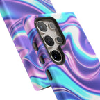 Coque de téléphone colorée, résistante, motif tourbillonnant, accessoire de téléphone dynamique, cadeau pour elle, protection mobile tendance