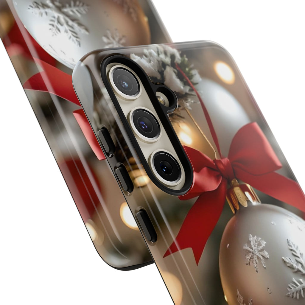 Christmas Phone Case with Seasonal Ornament Design