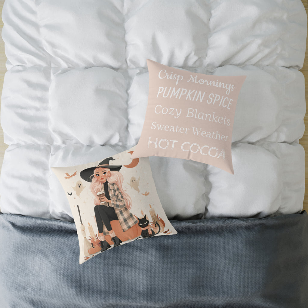 Cozy Witch Fall Design, Decorative Pillow