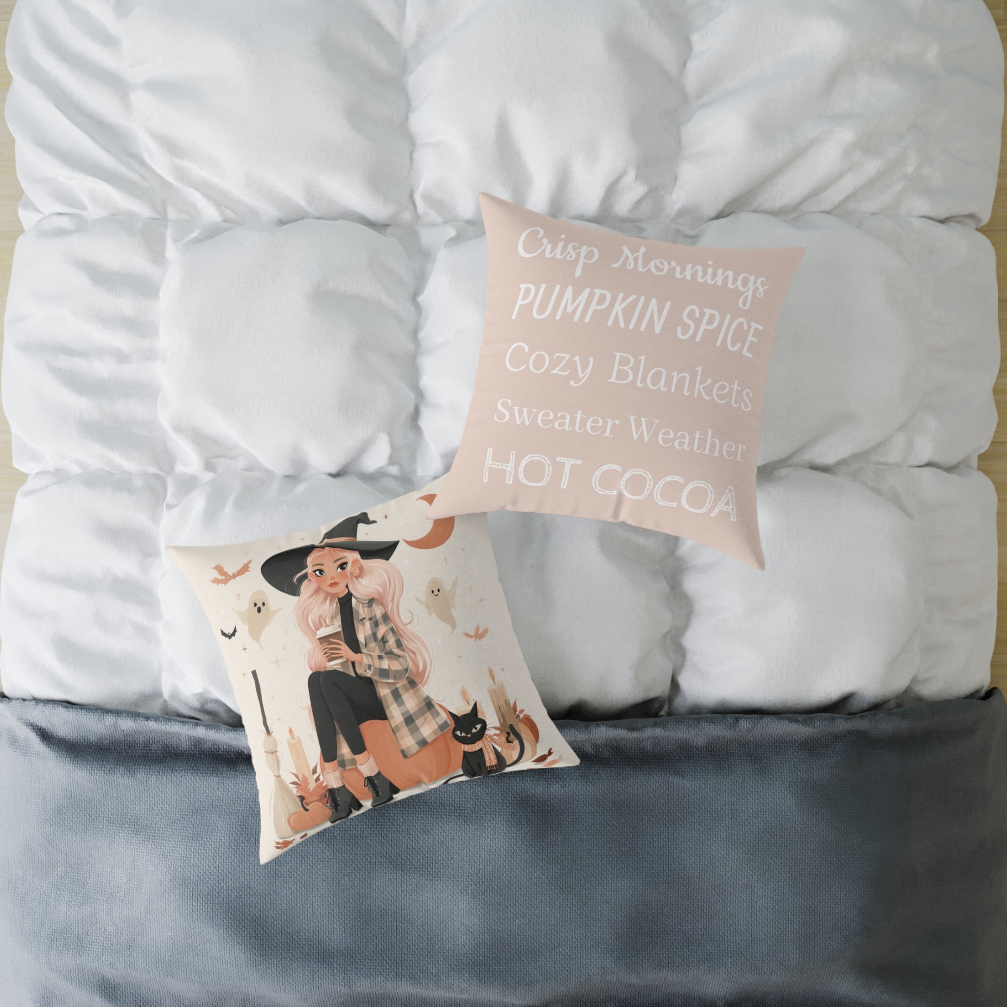 Cozy Witch Fall Design, Decorative Pillow