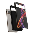 Coque de téléphone vibrante avec motif lumineux abstrait, coque artistique, accessoire technologique moderne, cadeau pour les passionnés de technologie, coque de téléphone personnalisée