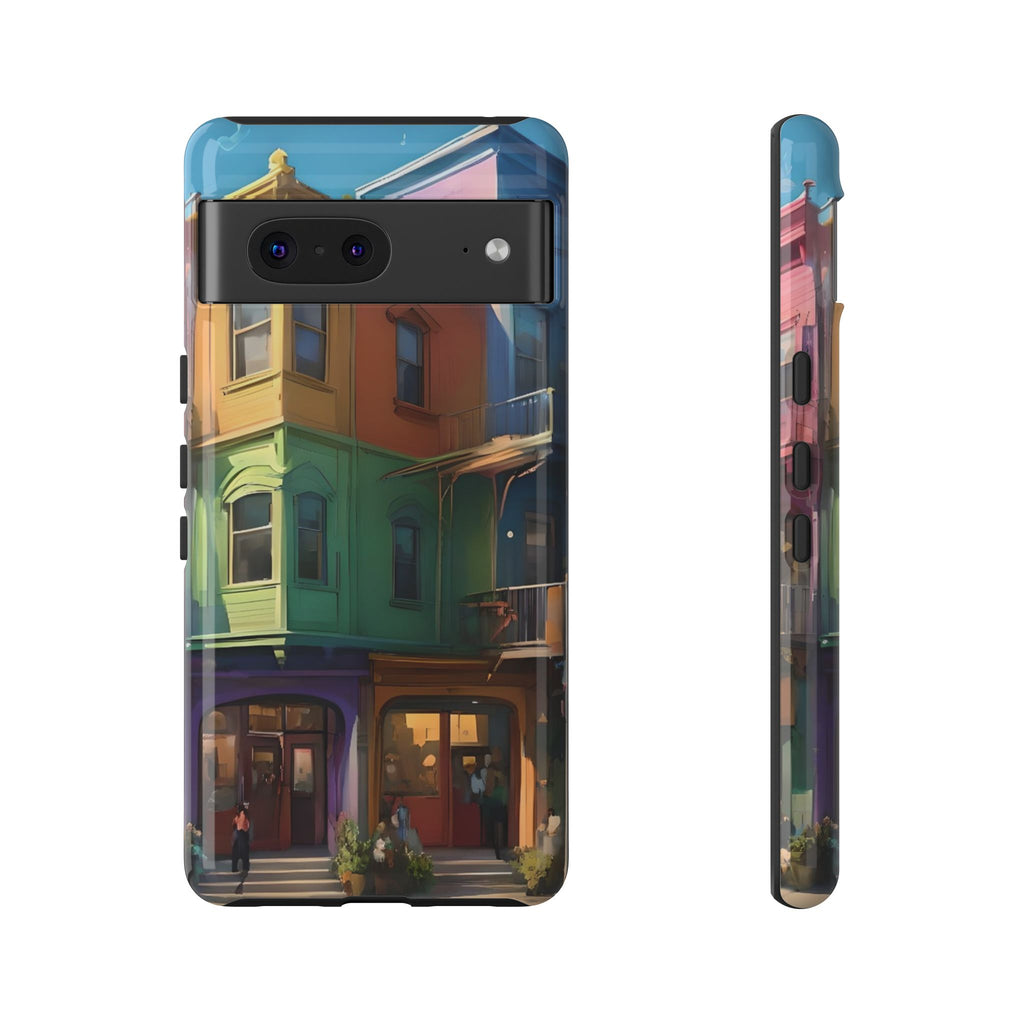 Impression d'art urbain coloré, étui pour téléphone