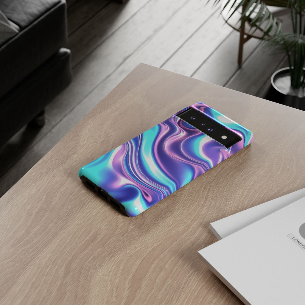 Colorful Phone Case, Tough Case, Swirl Design Phone Cover, Vibrant Phone Accessory, Gift for Her, Trendy Mobile Protection