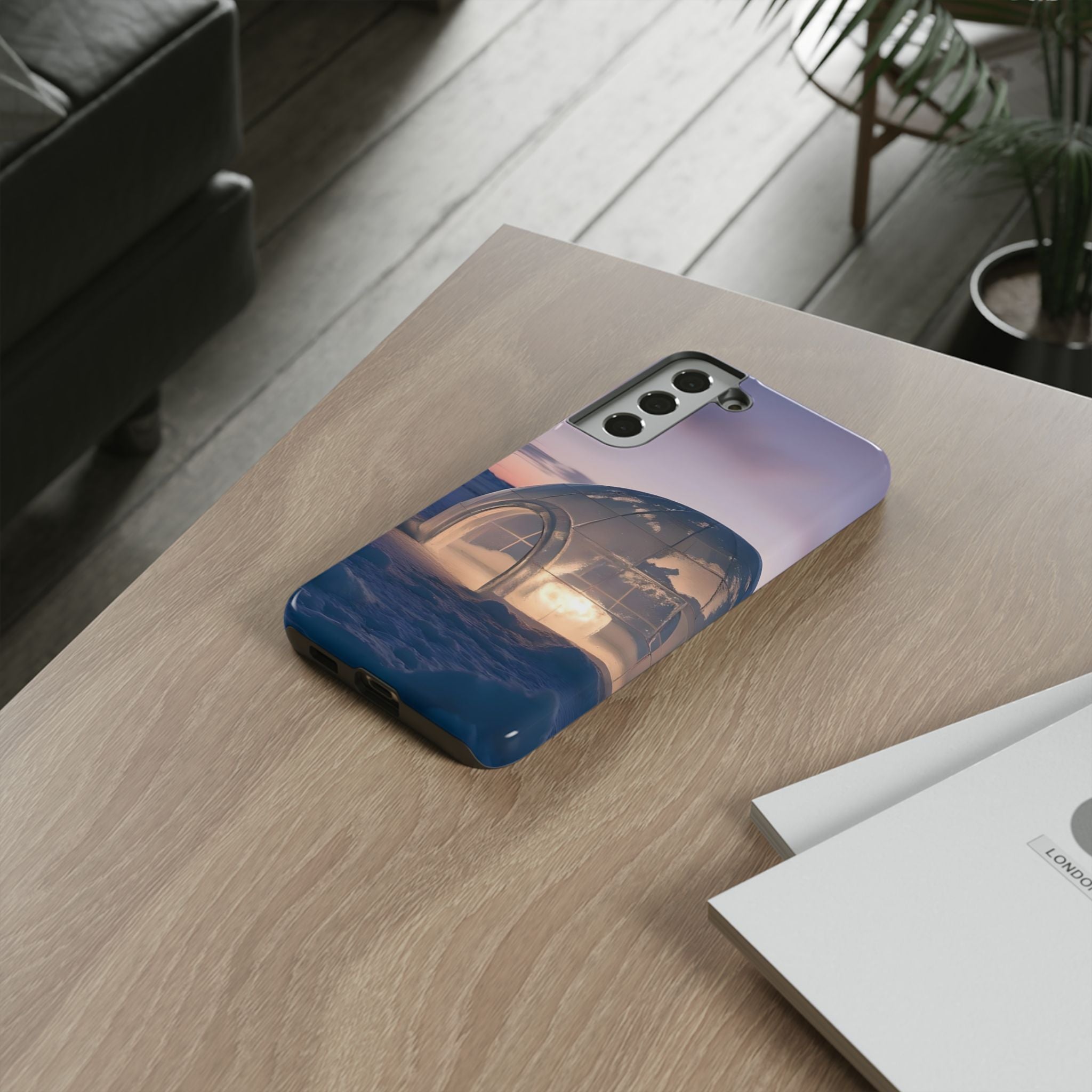 Arctic Igloo Twilight Snow Landscape, Phone Case