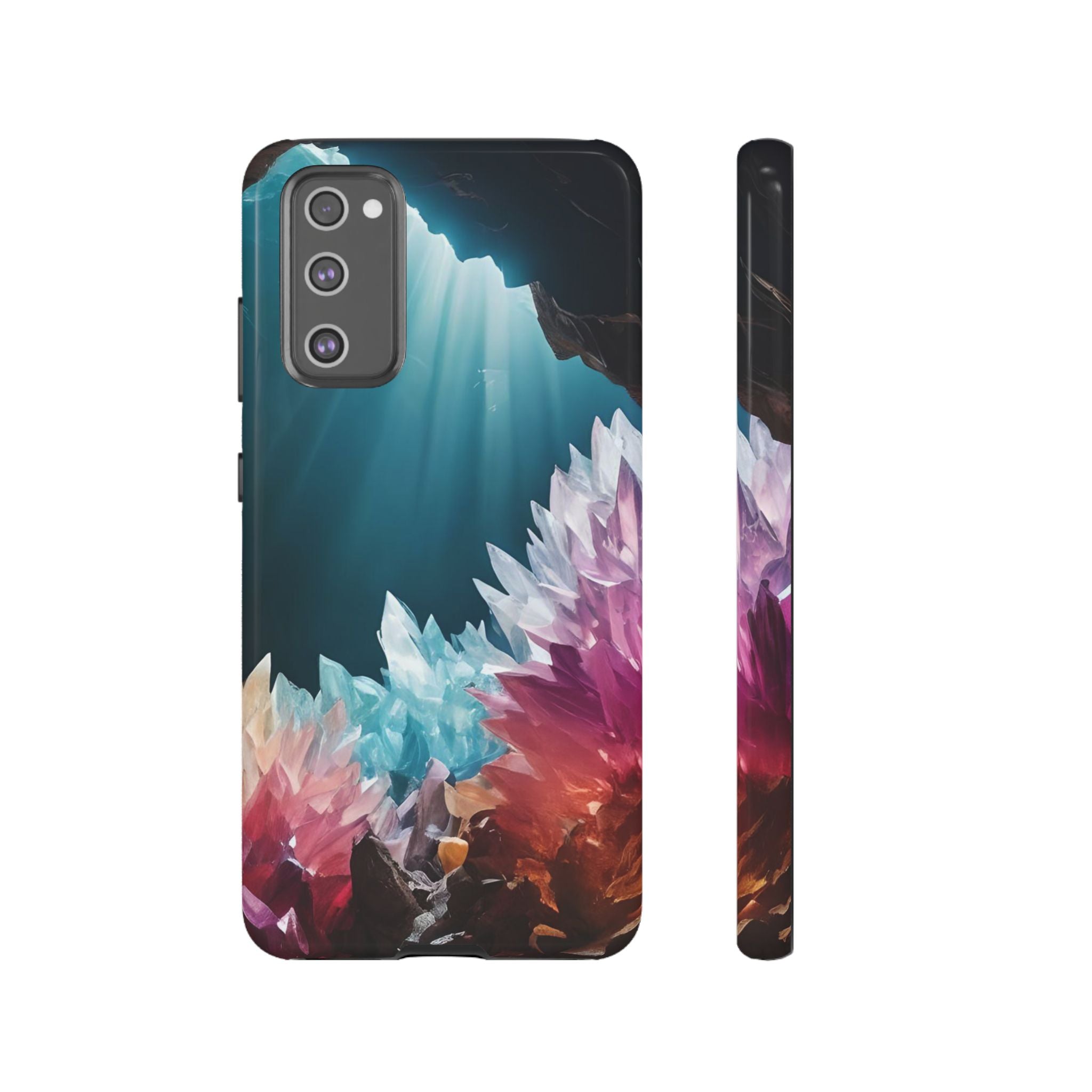 Colorful Crystal Phone Case, Tough Phone Cover, Gemstone Case, Unique iPhone Cover, Vibrant Art Protector, Gift for Geology Lovers