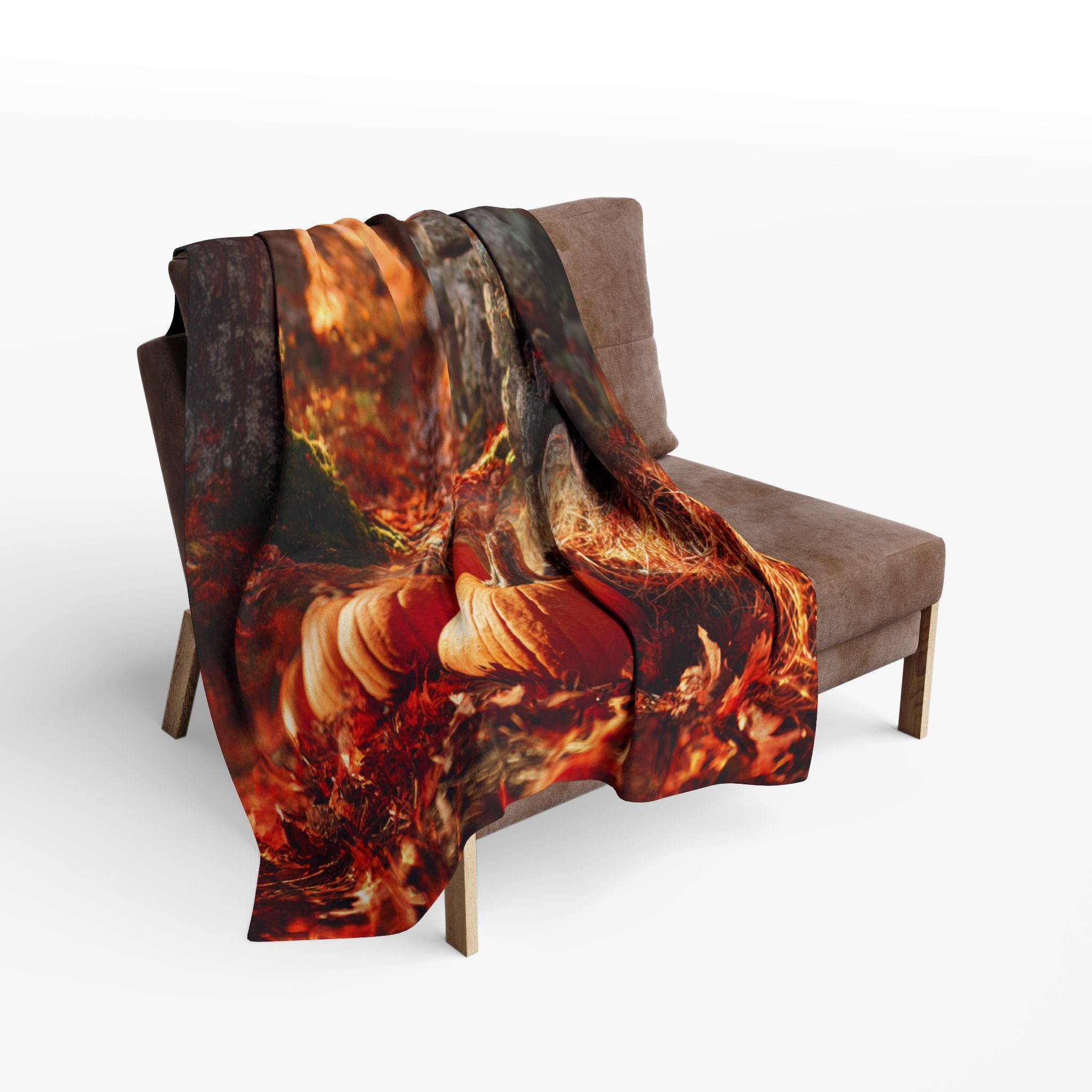 Pumpkin Path Autumn Design, Cozy Throw Blanket
