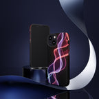 Neon Light Wave Abstract Glow, Phone Case