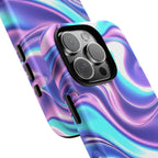 Coque de téléphone colorée, résistante, motif tourbillonnant, accessoire de téléphone dynamique, cadeau pour elle, protection mobile tendance