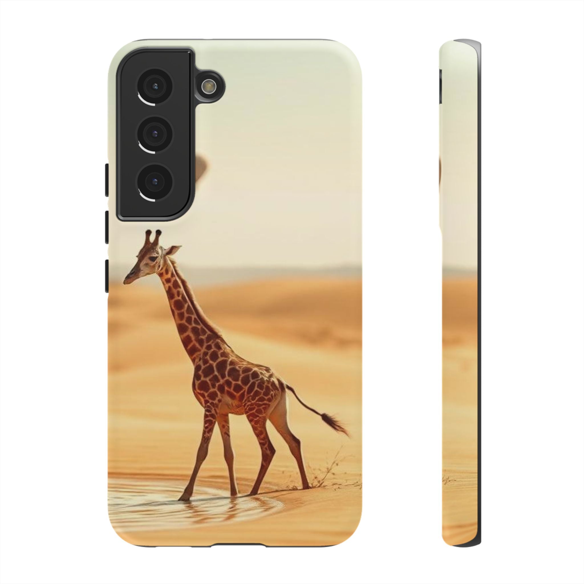 Giraffe Desert Scene, Phone Case