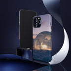 Coque de téléphone Arctic Igloo, paysage enneigé au crépuscule