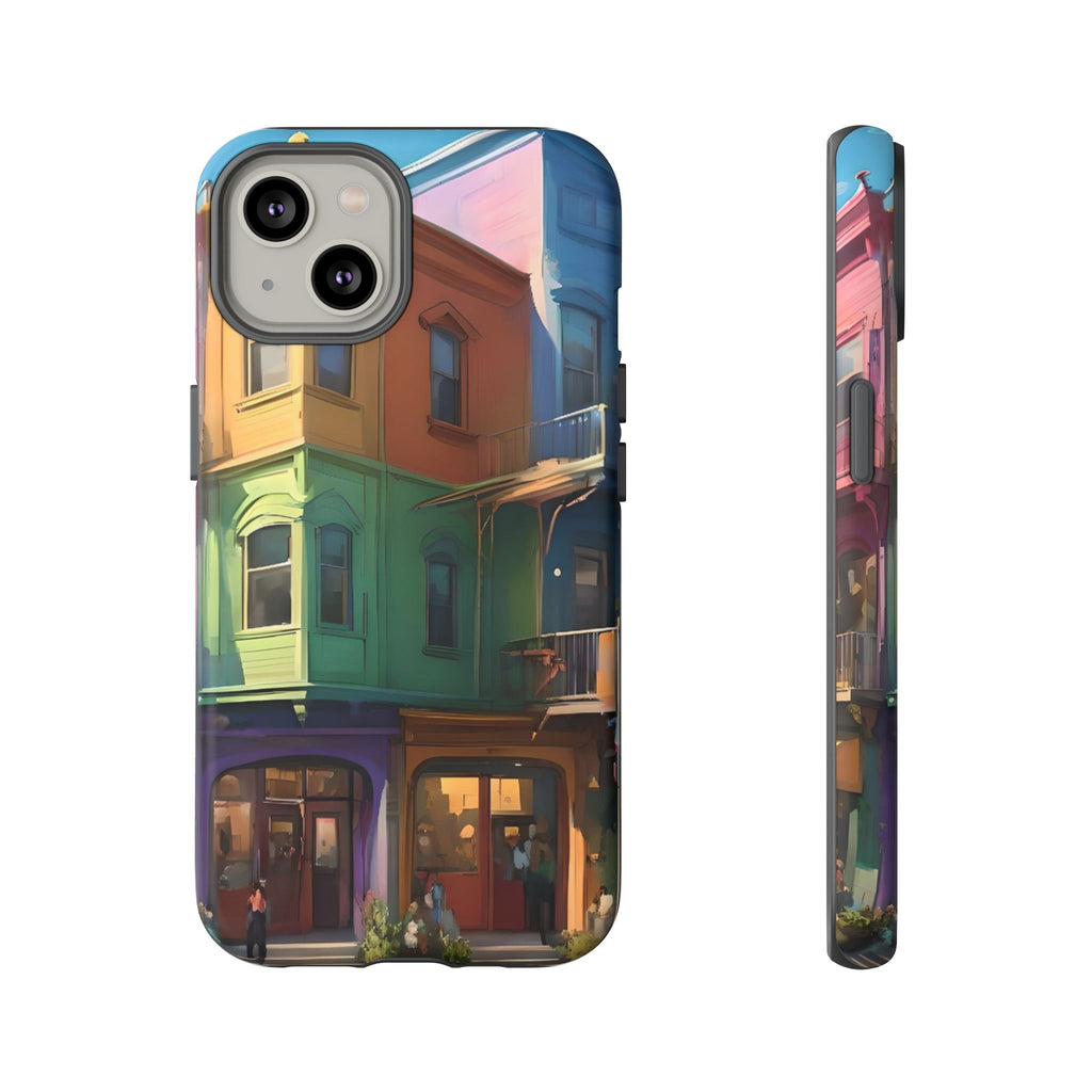 Impression d'art urbain coloré, étui pour téléphone