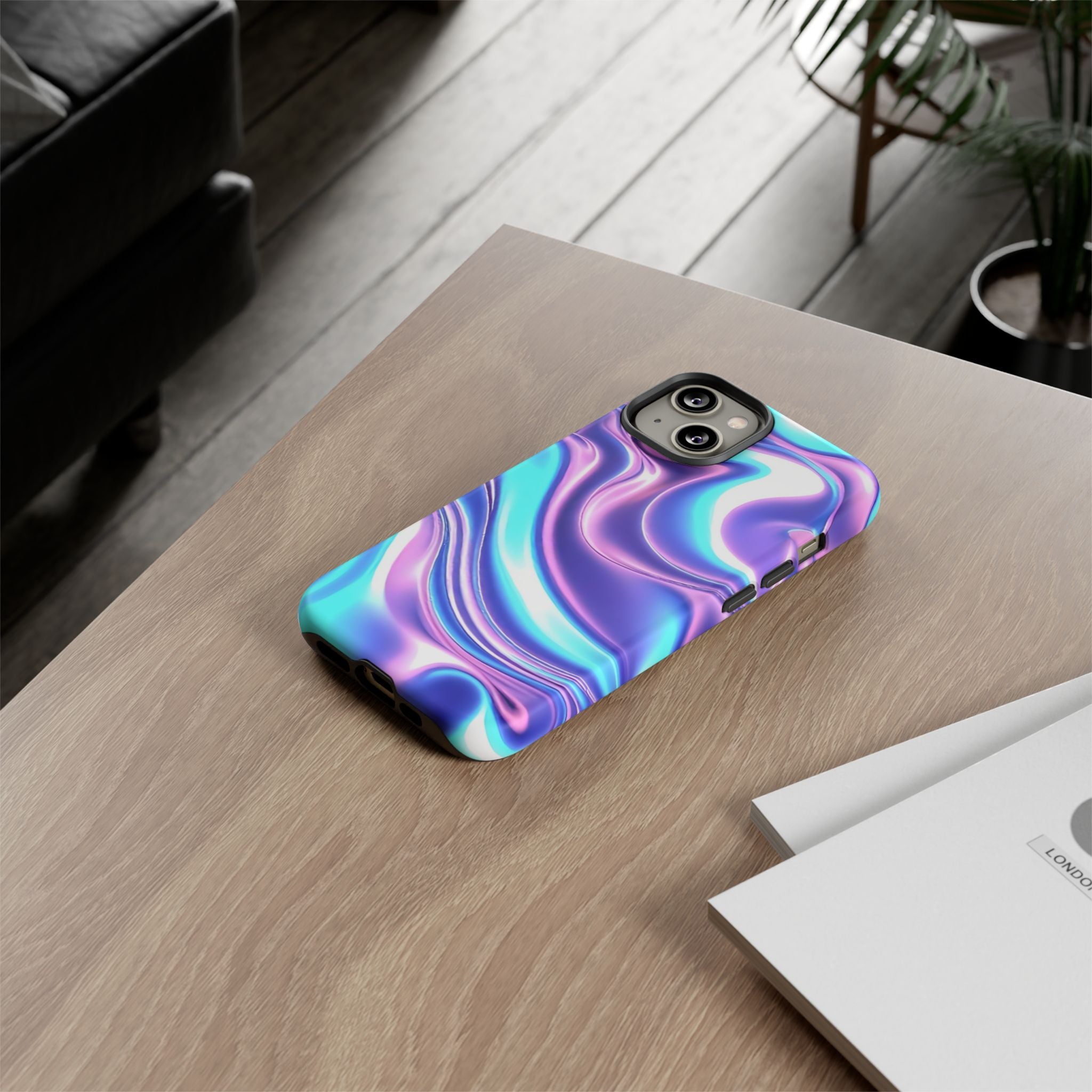 Colorful Phone Case, Tough Case, Swirl Design Phone Cover, Vibrant Phone Accessory, Gift for Her, Trendy Mobile Protection