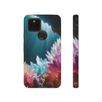 Faisceau lumineux coloré de la grotte de cristal, étui de téléphone