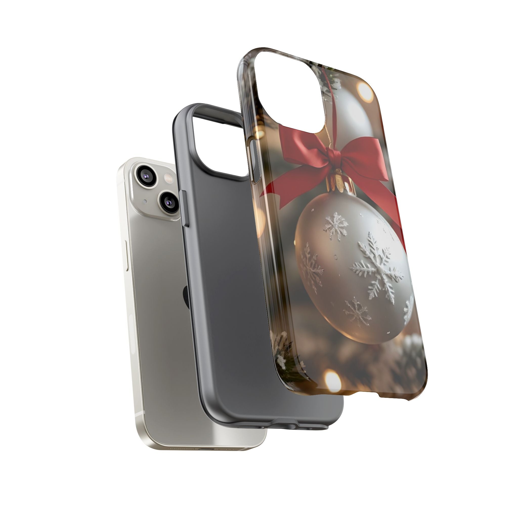 Christmas Phone Case with Seasonal Ornament Design