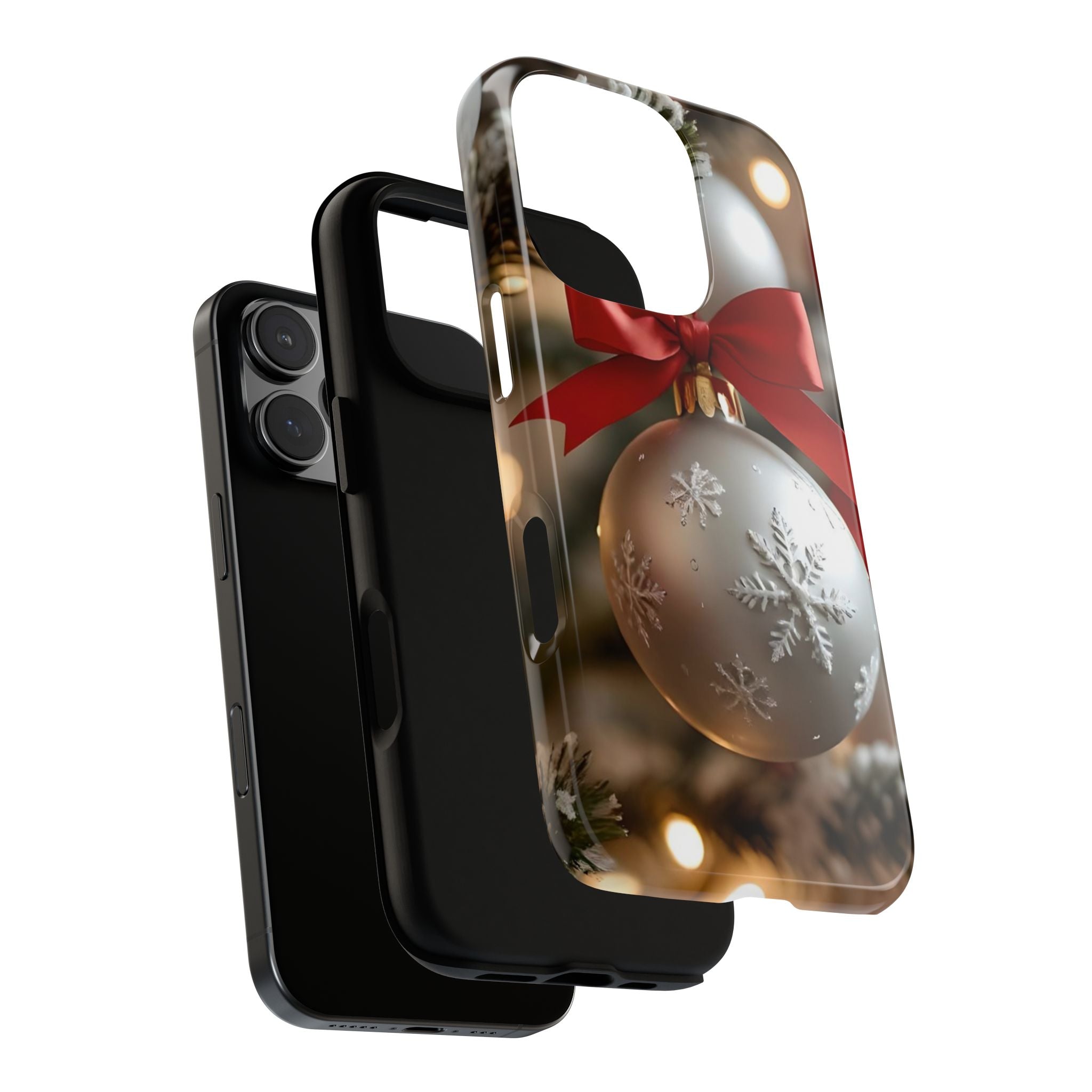 Christmas Phone Case with Seasonal Ornament Design