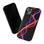 Coque de téléphone vibrante avec motif lumineux abstrait, coque artistique, accessoire technologique moderne, cadeau pour les passionnés de technologie, coque de téléphone personnalisée