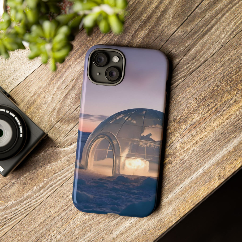 Arctic Igloo Twilight Snow Landscape, Phone Case