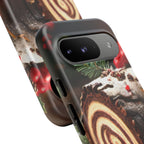 Coque de téléphone festive avec motif bûche de Noël