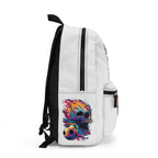 You Shall Not Pass Quote and Flaming Skull, White Backpack