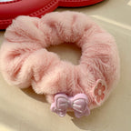 Pink Cute Animal Plush Hair Tie