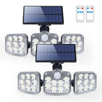 Solar Outdoor Lights 138 LED 3-Head Adjustable 360°Rotating Wide-Angle