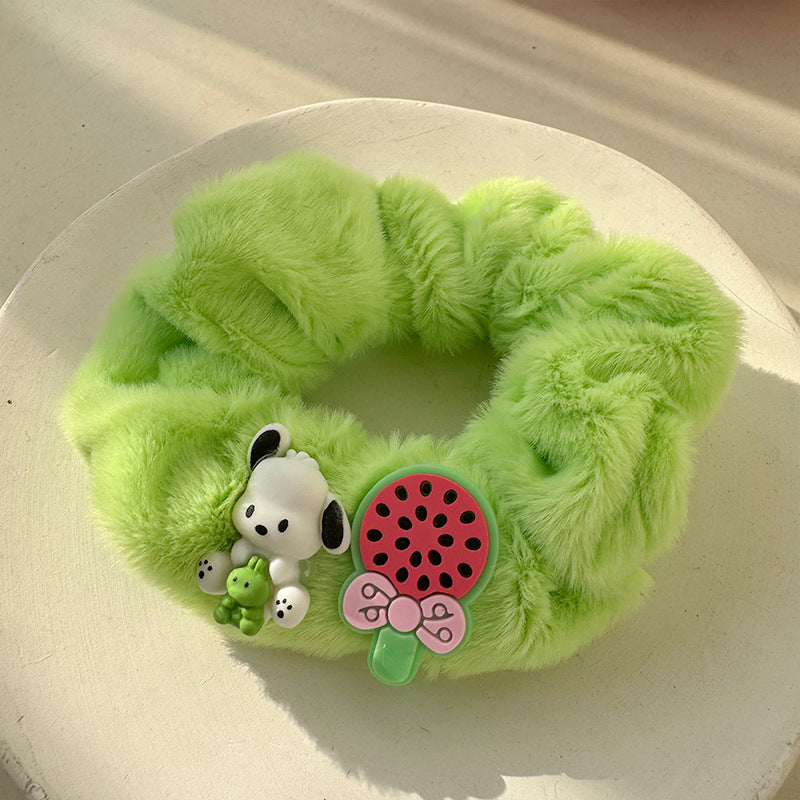 Avocado Green Forest Plush Hair Tie
